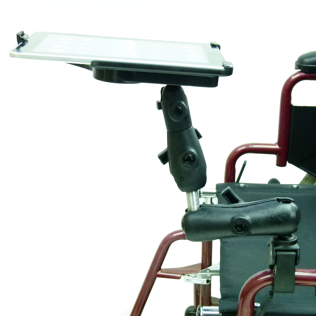 Wheelchair Rail &amp; Tube Mount with Extension &amp; Model Specific iPad 2 Cradle (sku 21784)