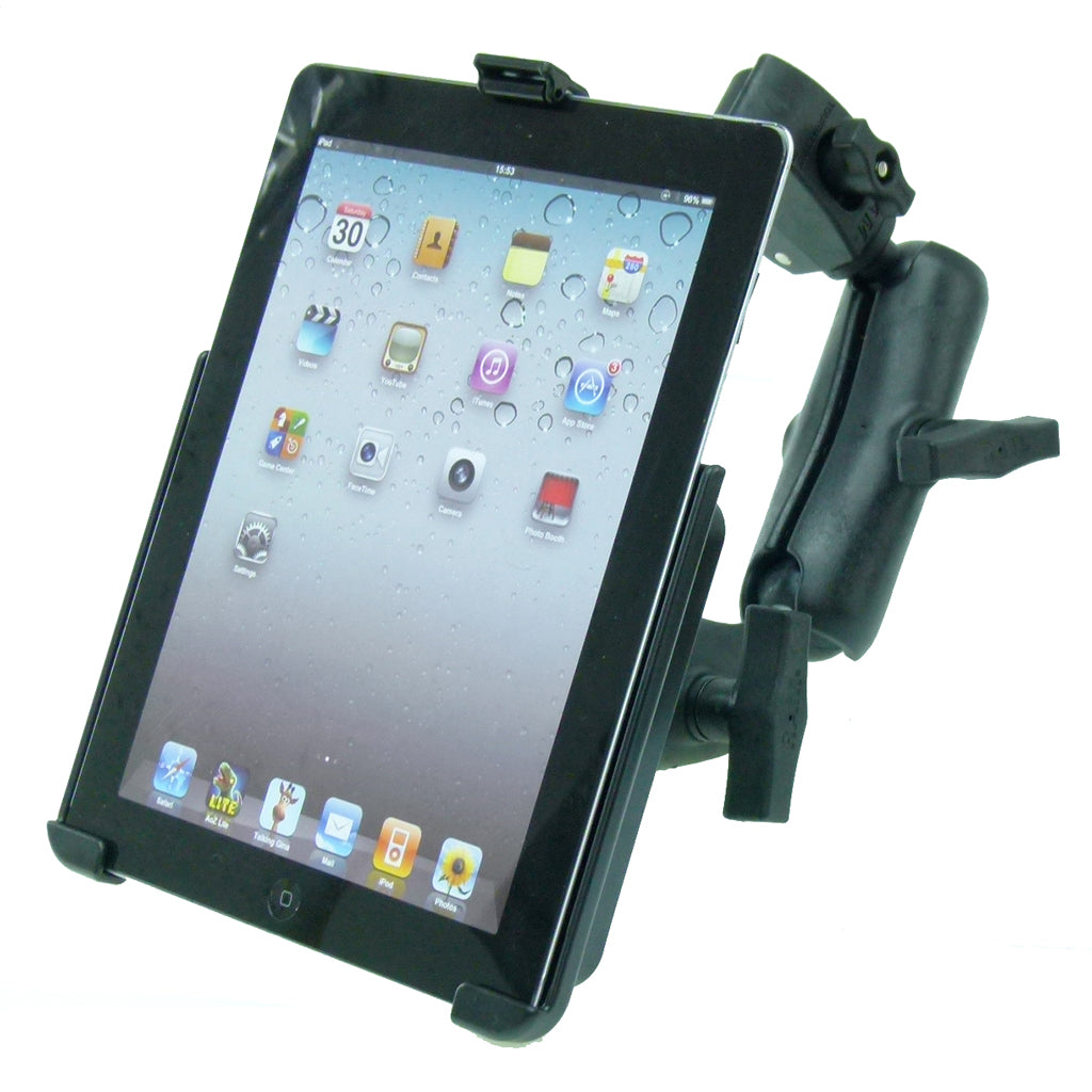 Wheelchair Rail &amp; Tube Mount with Extension &amp; Model Specific iPad 4th Gen Cradle (sku 21786)