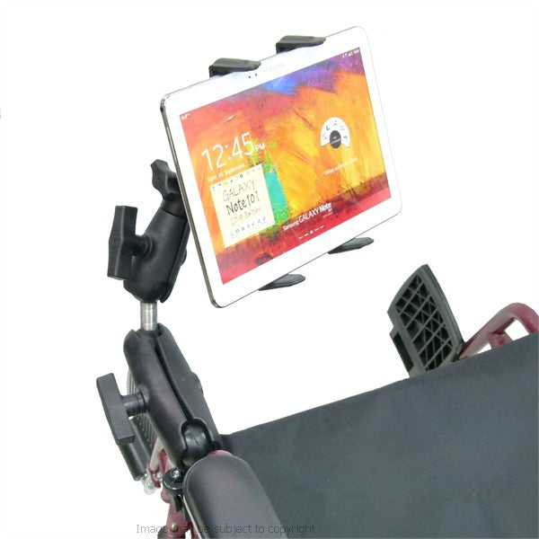 Wheelchair Rail and Tube Mount with Extension and Tablet Holder for Samsung Galaxy Note 10.1 2014 (sku 21788)
