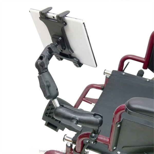 Wheelchair Rail and Tube Mount with Extension and Tablet Holder for Samsung Galaxy Note 10.1 2014 (sku 21788)
