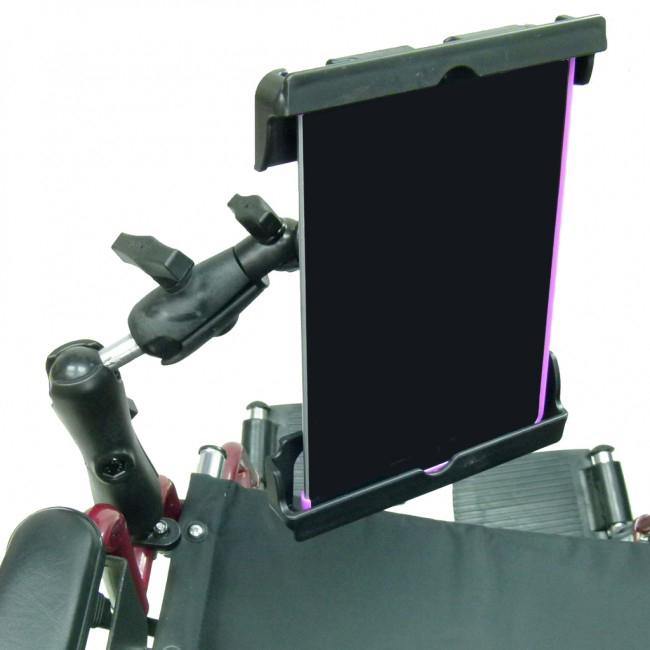 Wheelchair Rail - Tube Mount with Extension &amp; Tablet Holder for Apple iPad Air 4 (2020) (sku 56244) - BuyBits Ltd UK