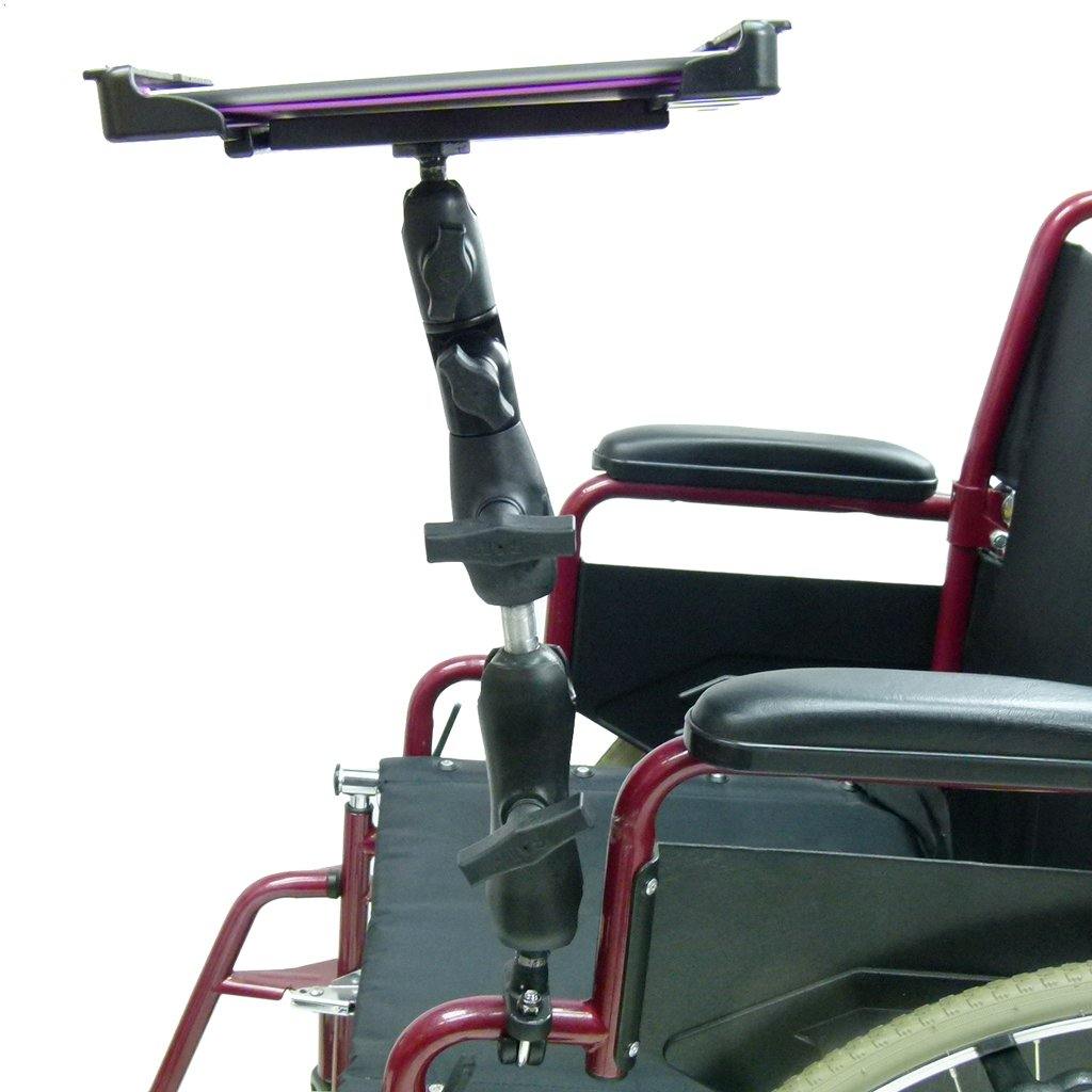 Wheelchair Rail - Tube Mount with Extension &amp; Tablet Holder for Apple iPad Air 4 (2020) (sku 56244) - BuyBits Ltd UK