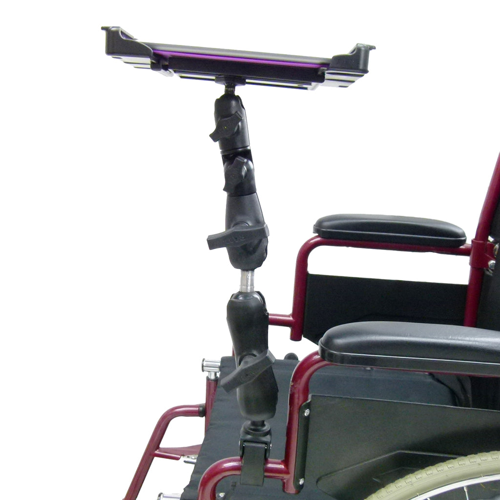 Wheelchair Rail - Tube Mount with Extension &amp; Tablet Holder for Apple iPad Air 2 (sku 21799)
