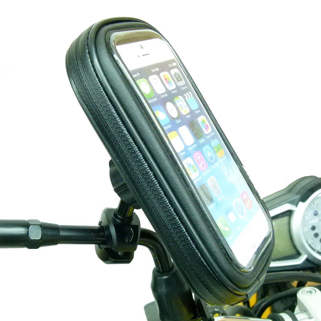High Power Hella - DIN Waterproof Bike Scooter Mirror Mount for iPhone SE 2 (2020) (sku 53508) - BuyBits Ltd UK