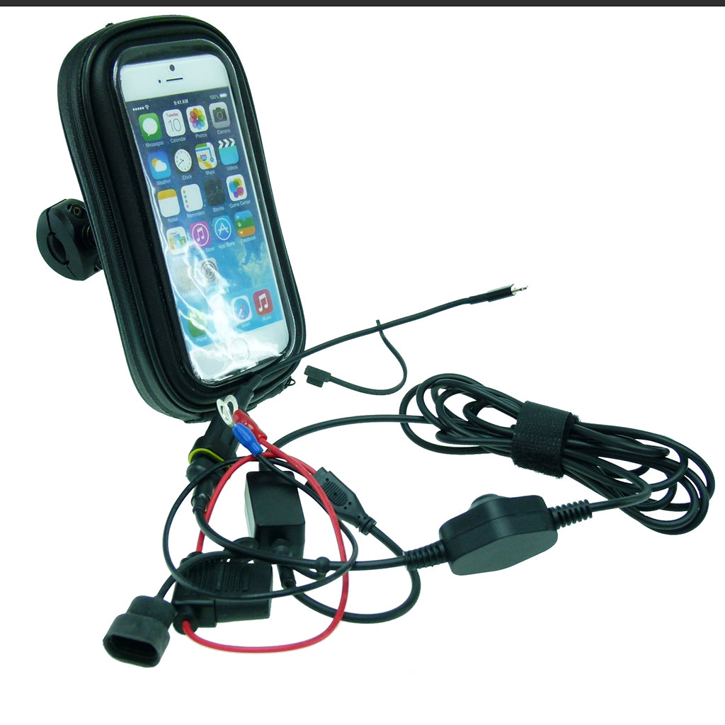 High Power Hardwire Waterproof Bike Scooter Mirror Mount for iPhone 7 4.7 (sku 45161)