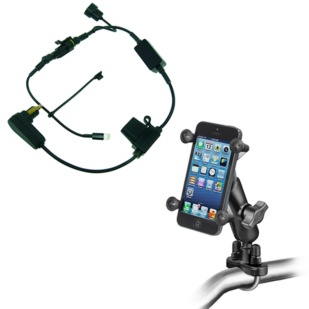 High Power Hella - DIN &amp; Cradle for iPhone 8 , Arm &amp; U-Bolt Handlebar Mount (sku 37810)