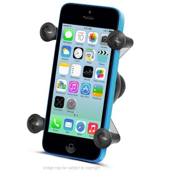 High Power Hella - DIN iPhone 12 Mini Holder with Double Socket Arm and U-Bolt Handlebar Mount (sku 55735) - BuyBits Ltd UK