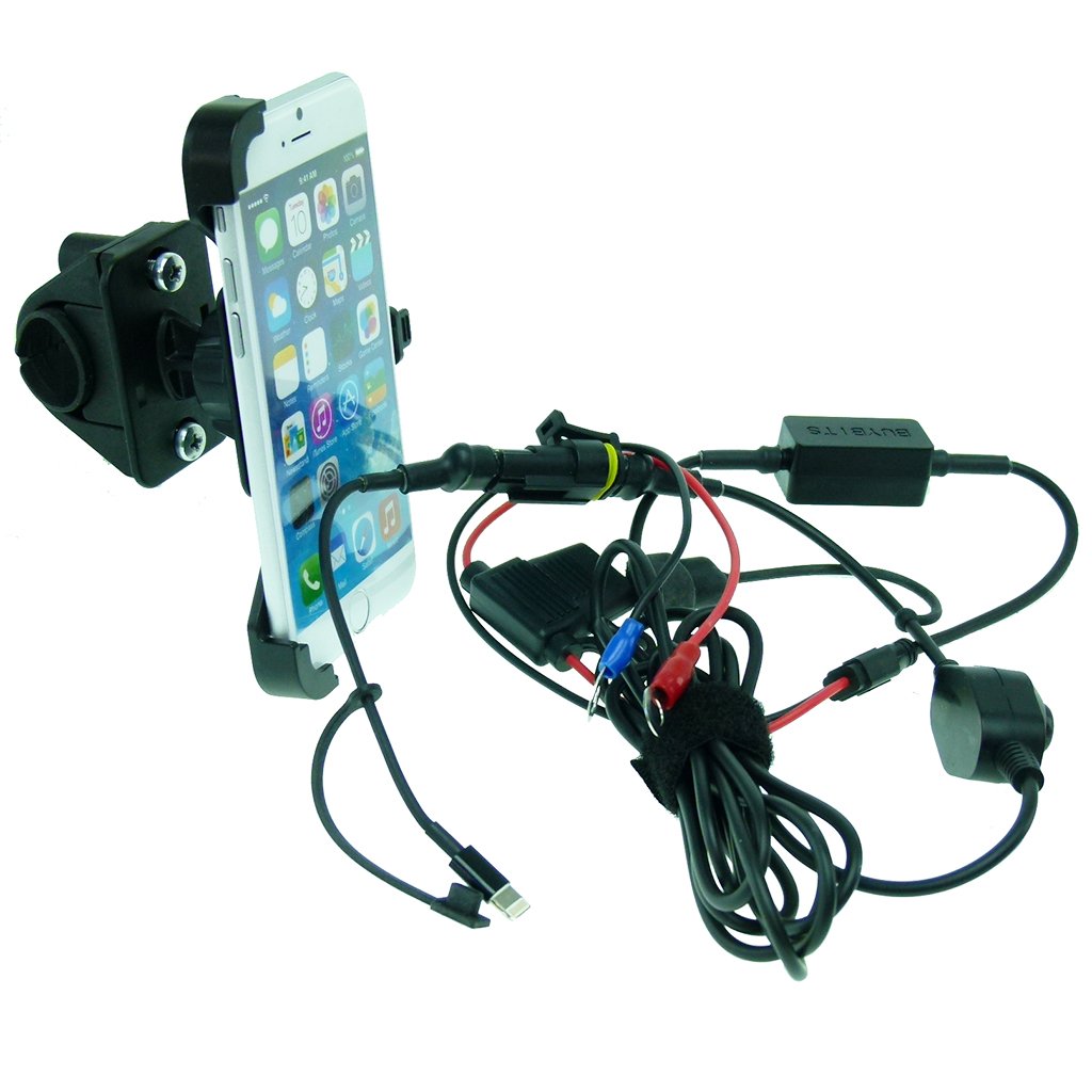 High Power Hardwire Dedicated iPhone SE 2 (2020) Motorcycle Handlebar Mount (sku 53537) - BuyBits Ltd UK