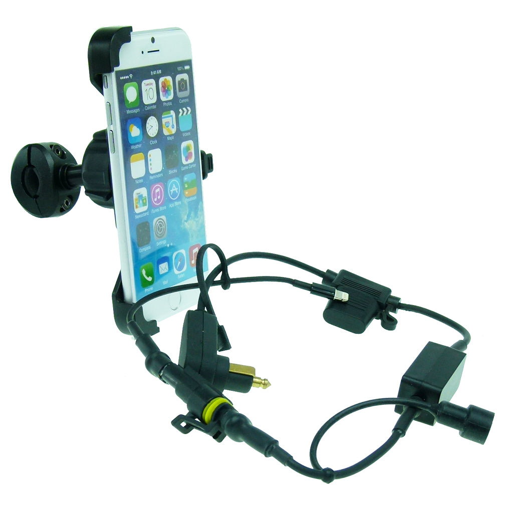 High Power Hella - DIN Dedicated iPhone 6 4.7 Scooter Moped Mirror Mount (sku 30015)