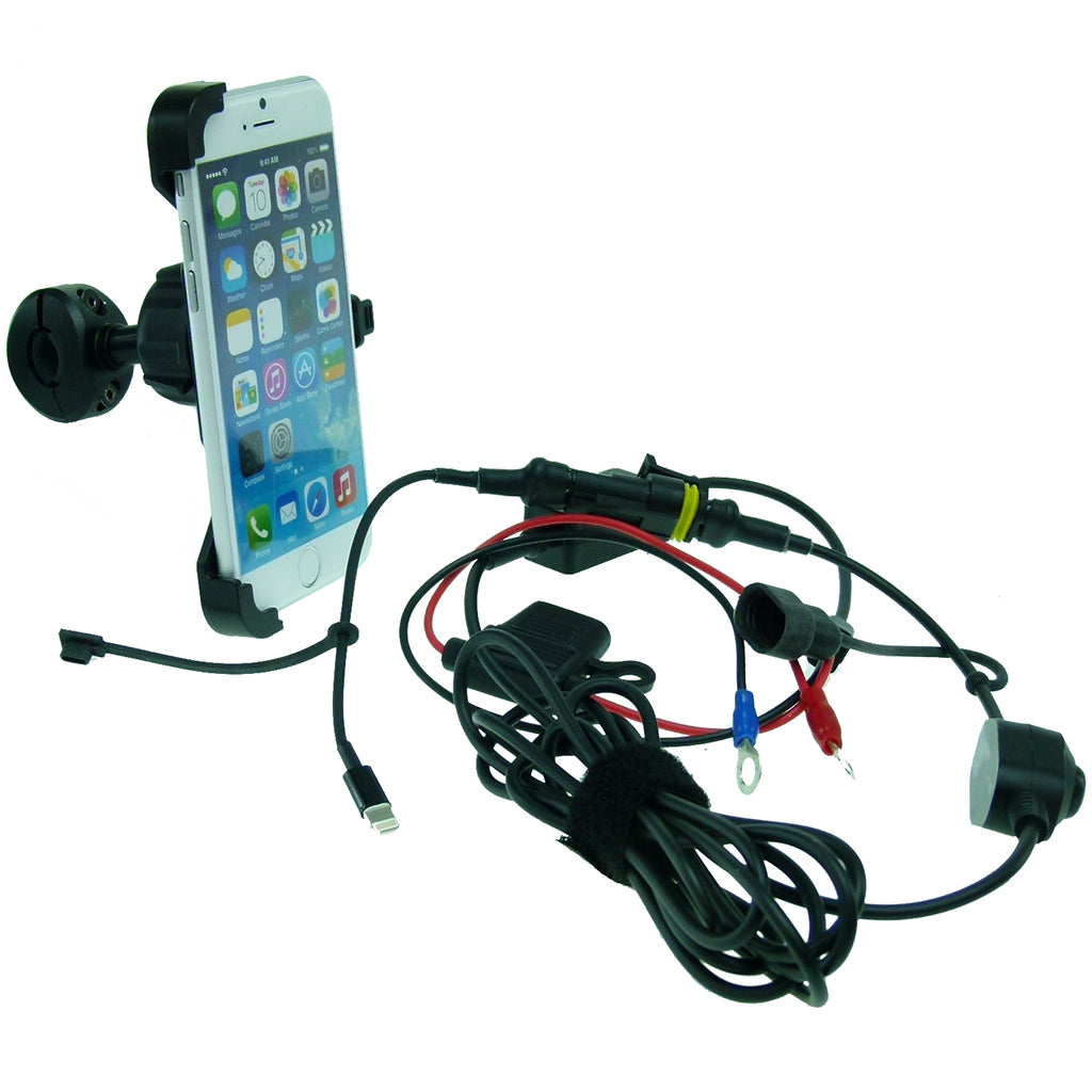 High Power Hardwire Dedicated iPhone 6 4.7 Motorcycle Crossbar Mount (sku 30018)
