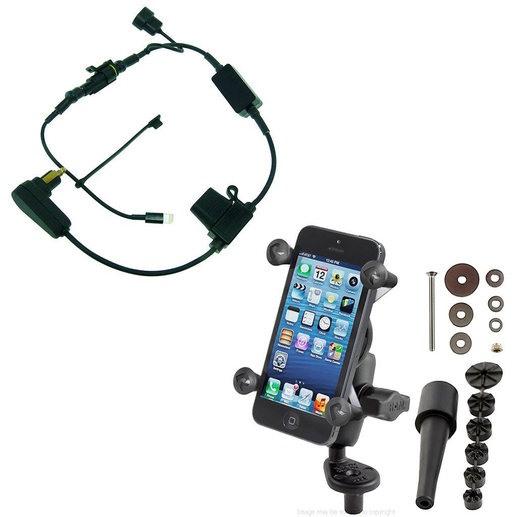 High Power Hella - DIN Short Double Socket Arm Fork Stem Mount for iPhone 12 Mini (sku 55753) - BuyBits Ltd UK