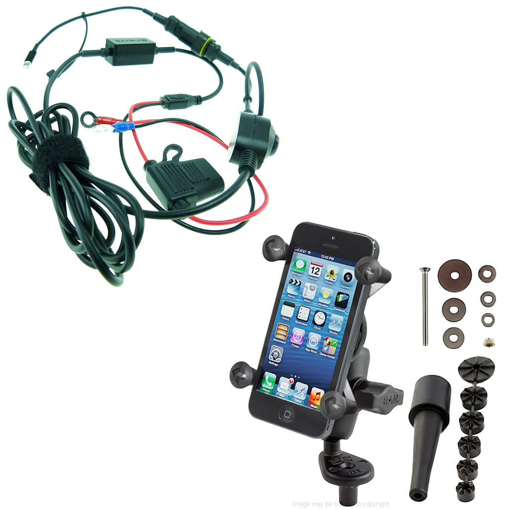 High Power Hardwire Phone holder &amp; Fork Stem Mount  for iPhone 6S (sku 32263)