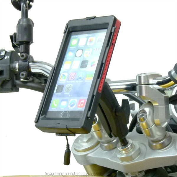 13.3-14.7mm High Power DIN Motorcycle Stem Mount &amp; TiGRA Case for iPhone 6S Plus (sku 32834)