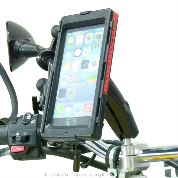 High Power Hardwire TiGRA BikeCONSOLE Waterproof Case with Extended M8 Motorcycle Mount for iPhone 6S PLUS 5.5 (sku 32825)