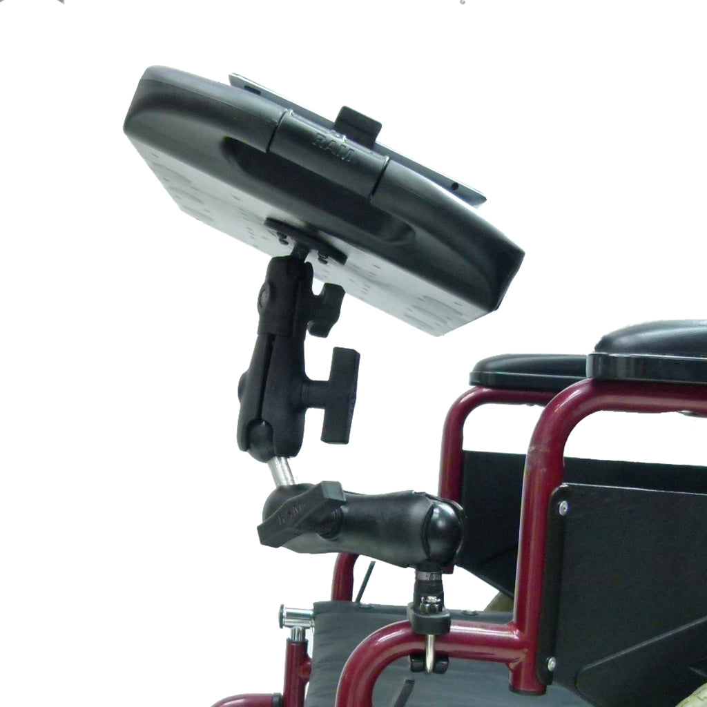 Wheelchair Rail - Tube Mount with Extension Ram Handi Case &amp; iPad 3rd Gen Cradle (sku 30600)