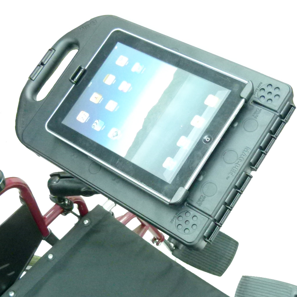 Wheelchair Rail - Tube Mount with Extension Ram Handi Case &amp; iPad 2 Cradle (sku 30250)