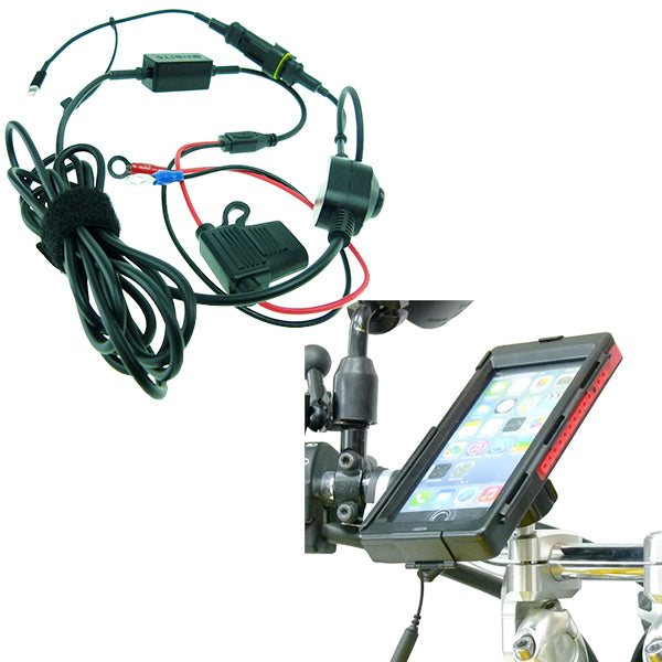 High Power Hardwire TiGRA BikeCONSOLE Waterproof Case with M8 Motorcycle Mount for iPhone 6 PLUS 5.5 (sku 30512)