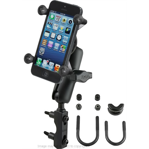 High Power Hella - DIN Brake - Clutch U-Bolt Motorcycle Mount Bundle for iPhone 6 Plus 5.5 RAM-B-174-UN7U (sku 30540)