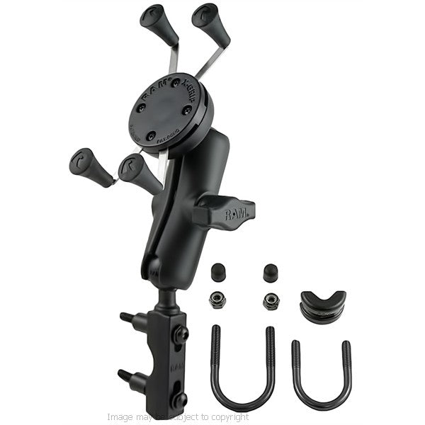 High Power Hella - DIN Brake - Clutch U-Bolt Motorcycle Mount Bundle for iPhone 6 Plus 5.5 RAM-B-174-UN7U (sku 30540)