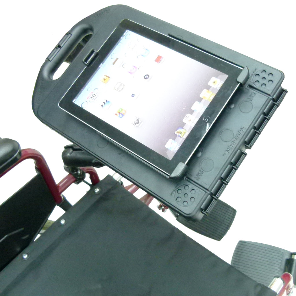 Wheelchair Rail - Tube Mount with Extension Ram Handi Case &amp; iPad 3rd Gen Cradle (sku 30600)