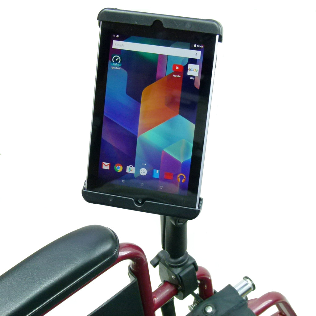 Wheelchair Rail - Tube Mount with Extension &amp; Tablet Holder for Nexus 7 (sku 30603)