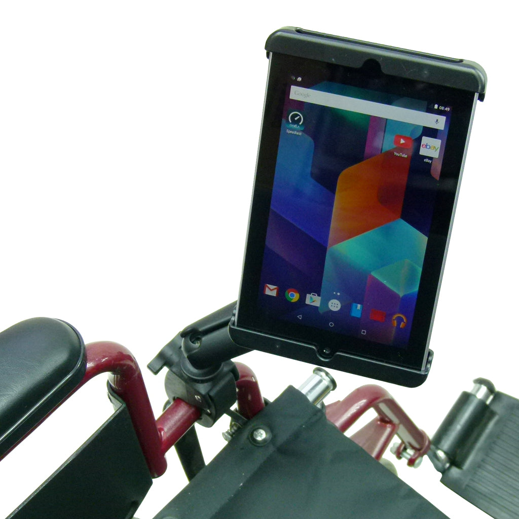 Wheelchair Rail - Tube Mount with Extension &amp; Tablet Holder for Nexus 7 (sku 30603)