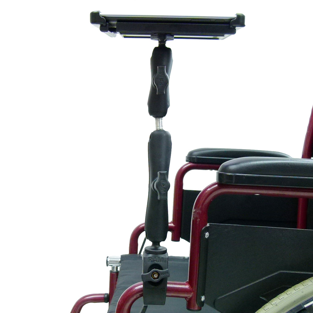 Wheelchair Rail - Tube Mount with Extension &amp; Tablet Holder for Nexus 7 (sku 30603)