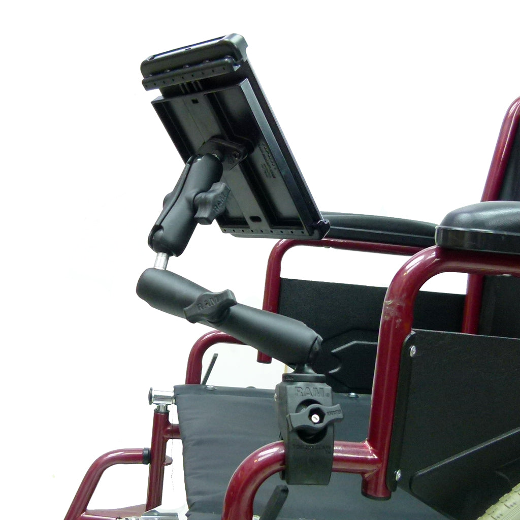 Wheelchair Rail - Tube Mount with Extension &amp; Tablet Holder for Nexus 7 (sku 30603)