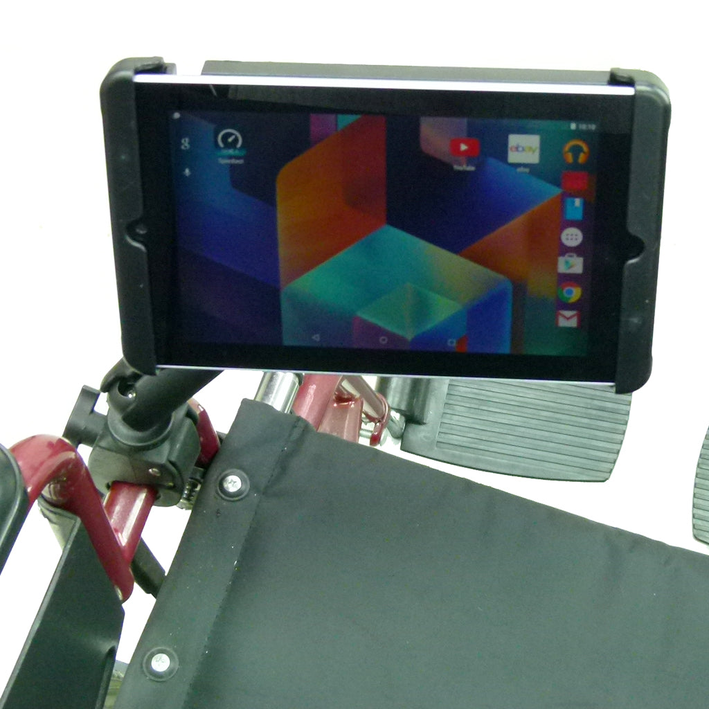 Wheelchair Rail - Tube Mount with Extension &amp; Tablet Holder for Nexus 7 (sku 30603)