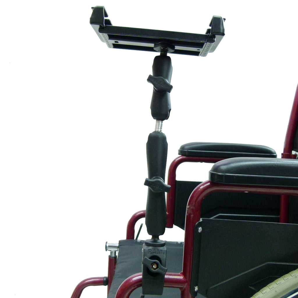 Wheelchair Rail - Tube Mount with Extension &amp; Tablet Holder for Nexus 7 (sku 30604)