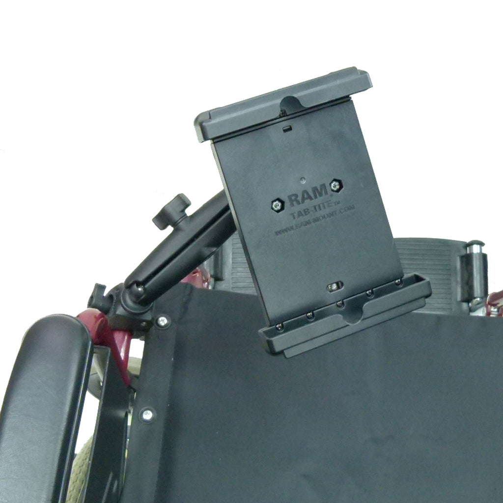Wheelchair Rail - Tube Mount with Extension &amp; Tablet Holder for Nexus 7 (sku 30604)