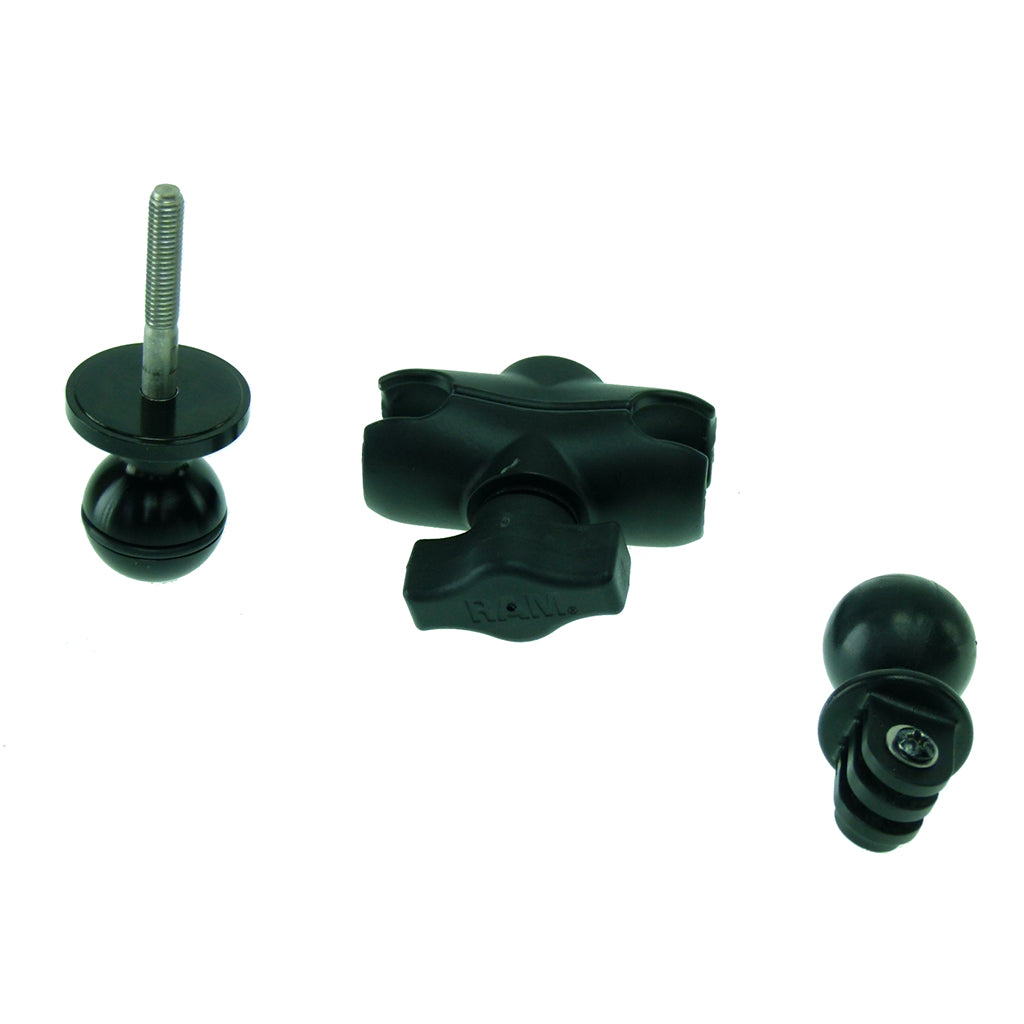 Bicycle 1inch Ball Head Stem Mount with Short Double Socket Arm and GoPro Hero Camera Adapter (sku 30645)