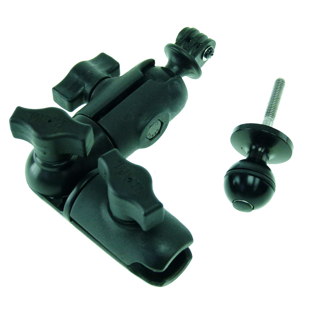 Bicycle 1inch Ball Head Stem Mount with Double Socket Swivel Arm and GoPro Hero Camera Adapter (sku 30646)