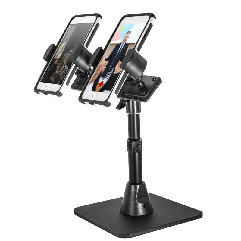 TWBHD8RV2 ARKON TW Broadcaster Pro Stand - Dual Smartphone Desk - Counter Stand for Live Mobile Broadcasting (sku 33001)