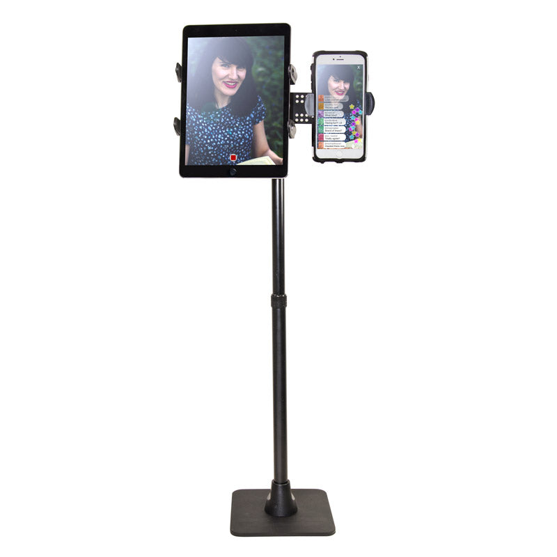 Arkon HD8TAB29 TW Broadcaster Dual Tablet and Phone Countertop or Desk 29-inch Stand Holder for Live Streaming (sku 34909)