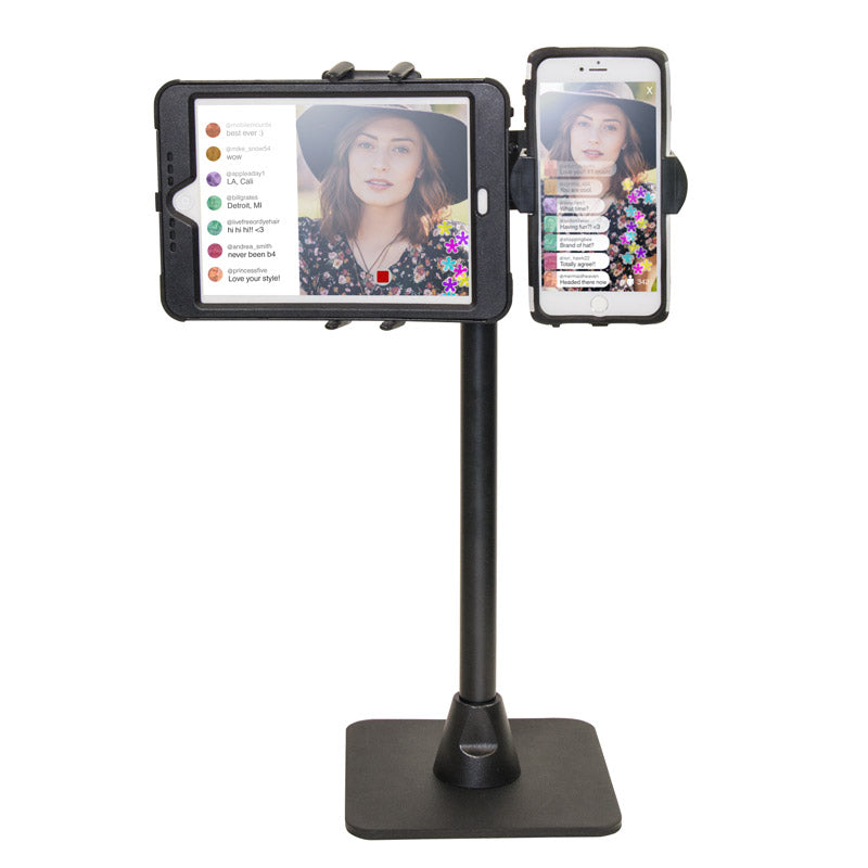 Arkon HD8SM629 TW Broadcaster Combo Midsize Tablet and Phone 29-inch Stand Holder for Live Streaming (sku 34910)