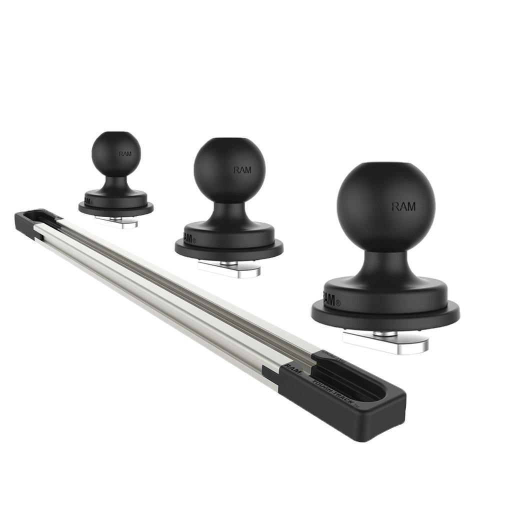 9" (22.86cm) End Loading Aluminum Track Base with 3 x 1" Ball for Fleet Vehicles (sku 56113) - BuyBits Ltd UK