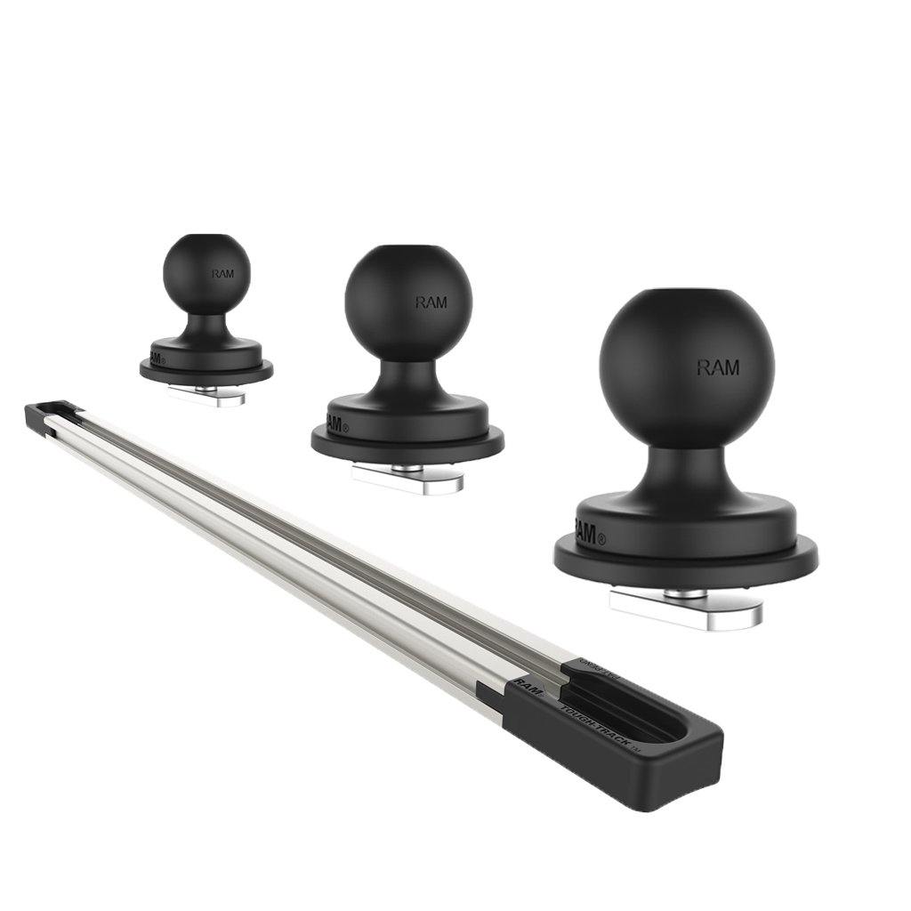 13" (33.02cm) End Loading Aluminum Track Base with 3 x 1" Ball for Fleet Vehicles (sku 56116) - BuyBits Ltd UK