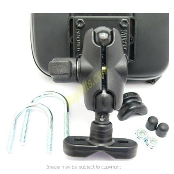 RAM Motorcycle, Motorbike, Bike Handlebar Mount RAM-B-149z with ARKON Waterproof Case-TomTom, Garmin, Navman &amp; Other GPS SatNav (SKU 7504)