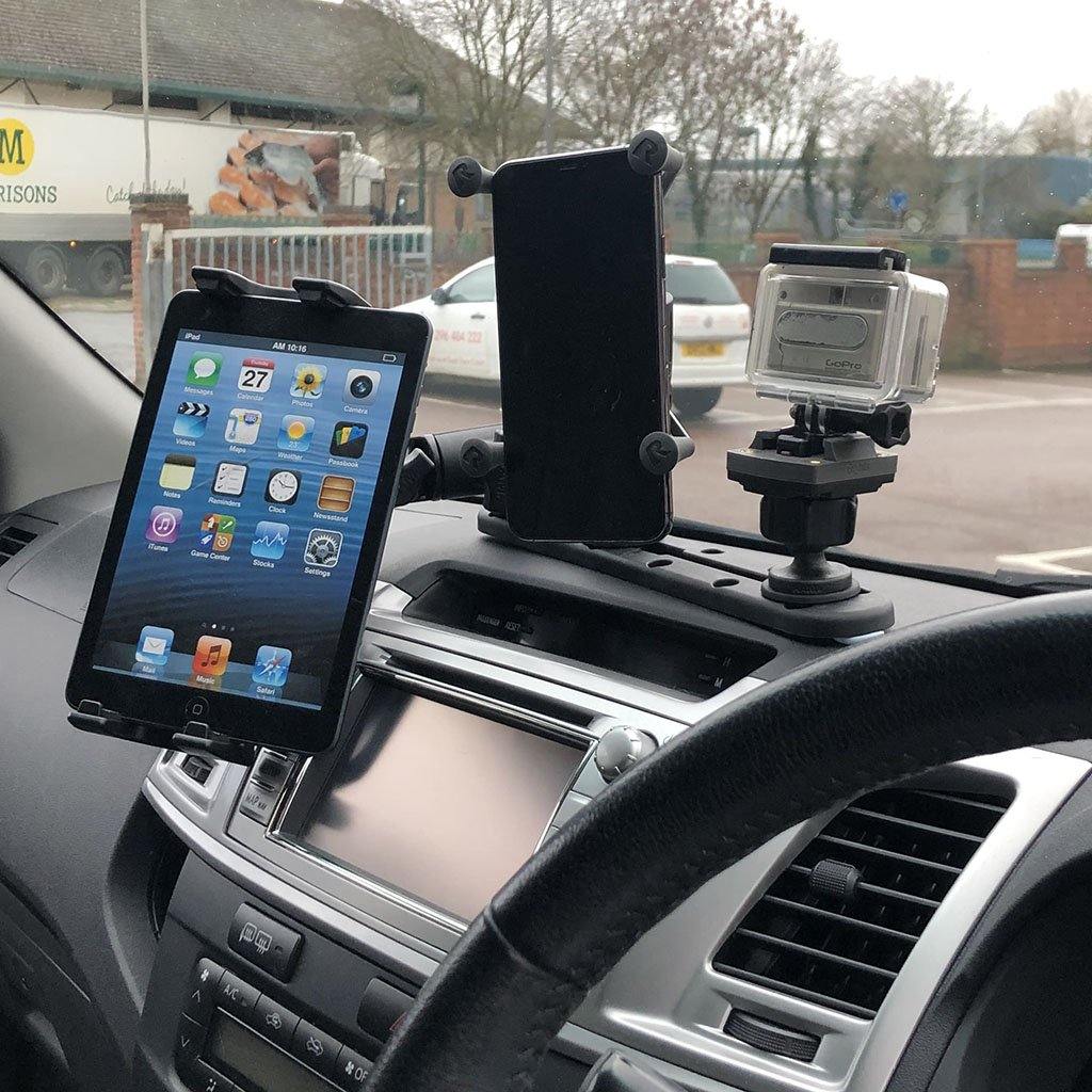 5" (12.7cm) Track Base with X Holder and Phone Holder for Fleet Lorries (sku 56083) - BuyBits Ltd UK