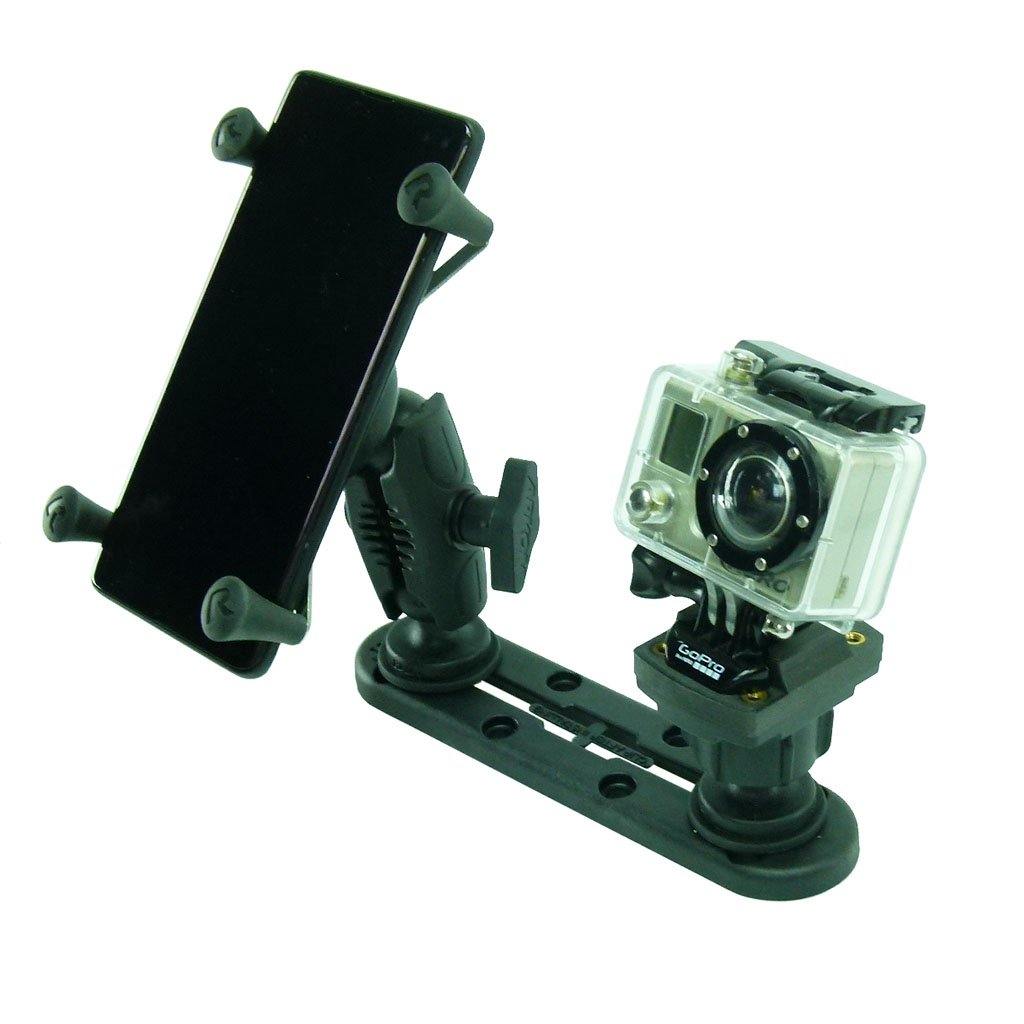 5" (12.7cm) Track Base with X Holder &amp; Camera Adapter for Boat or Kayak (sku 56082) - BuyBits Ltd UK