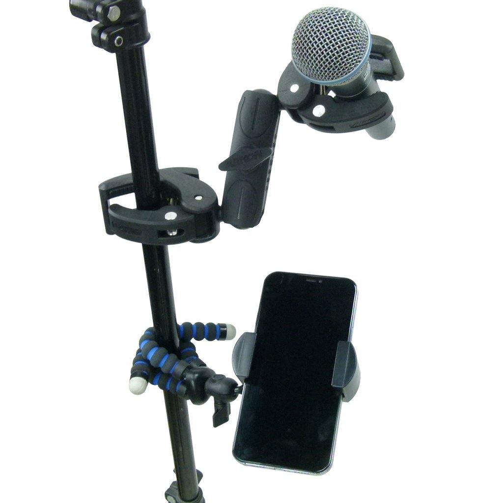 Livestream Bundle Clamp to Clamp Portable Microphone Mount &amp; Tripod Phone Mount (sku 56191) - BuyBits Ltd UK