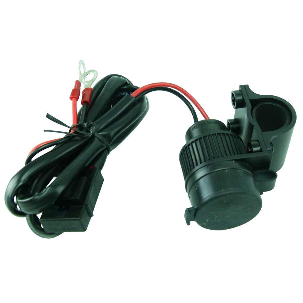 Direct to Battery Hardwire Fused Accessory Charging Socket Adapter Mount for Motorcycle (sku 57042)