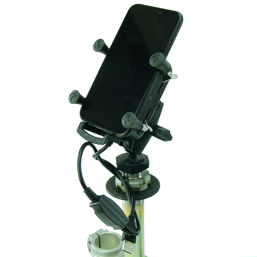 Yoke 60 Extended Wireless Waterproof Tough Charging Motorcycle Mount fits Triumph Sprint ST Tiger 1050 Sprint GT (sku 57090)