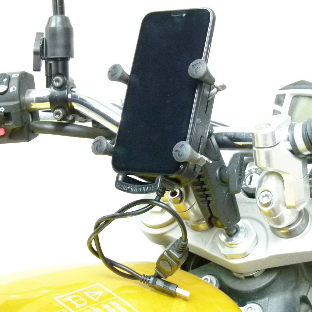 13.3-14.7mm (0.52-0.85") Extended Wireless Waterproof Tough Charging Motorcycle Mount (sku 57092)