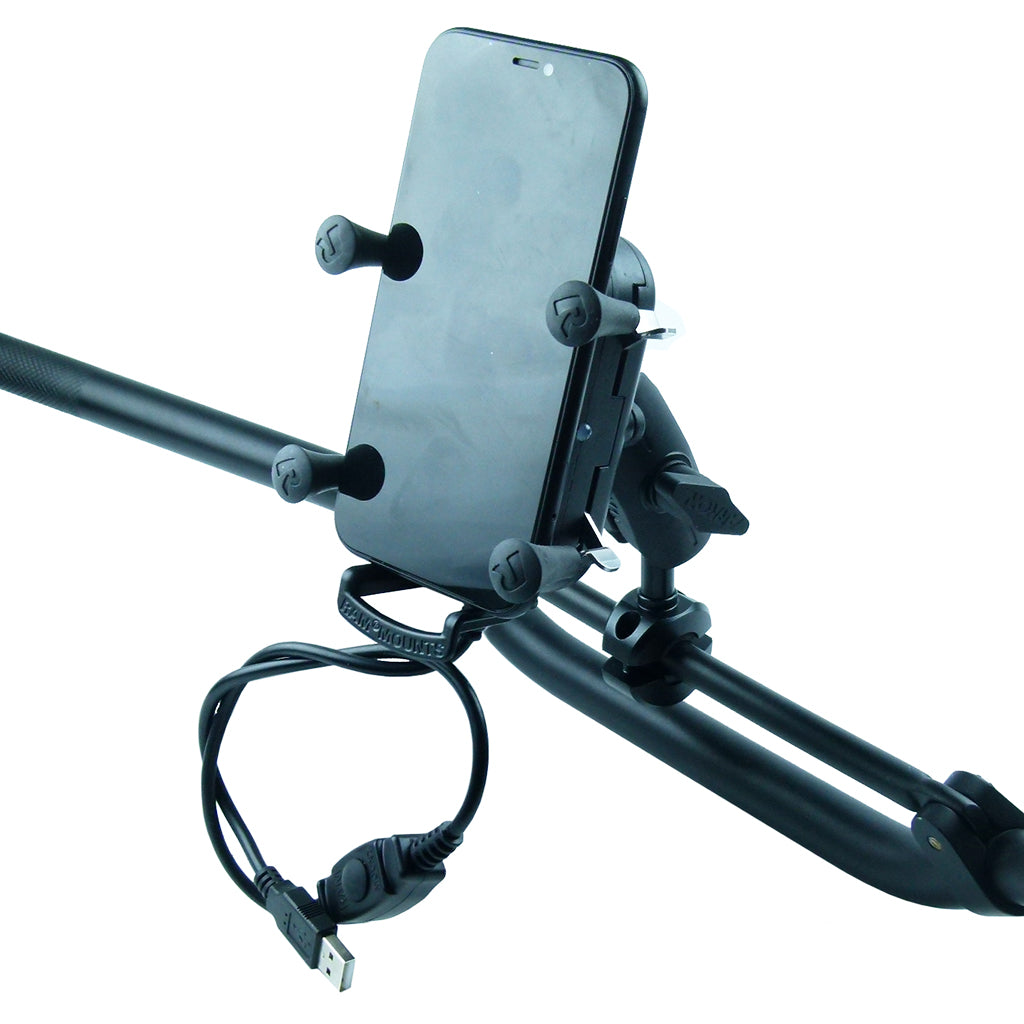 Extended Wireless Waterproof Tough Charging Motorcycle Crossbar Mount (sku 57097)