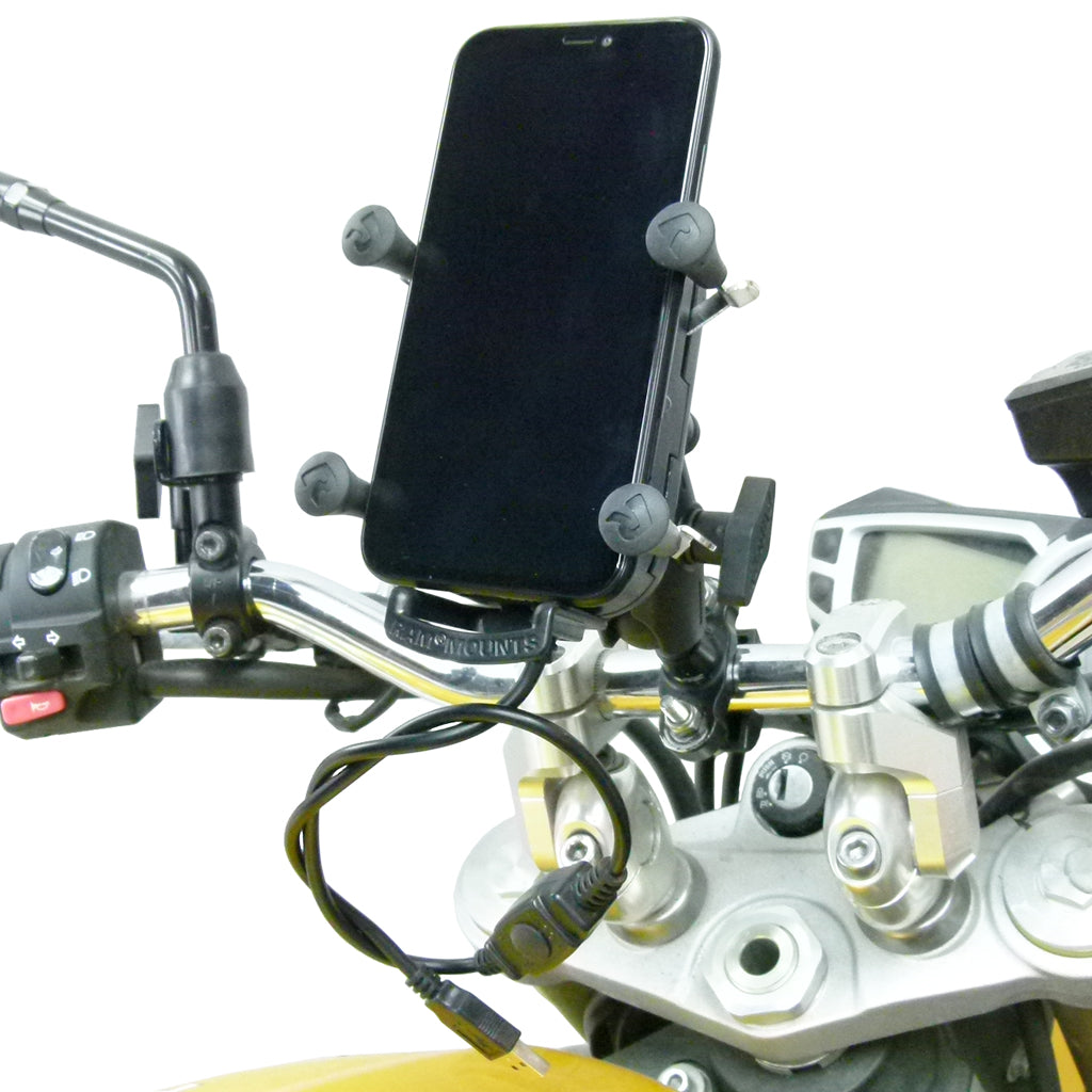Extended Wireless Waterproof Tough Charging Motorcycle Handlebar Mount (sku 57099)