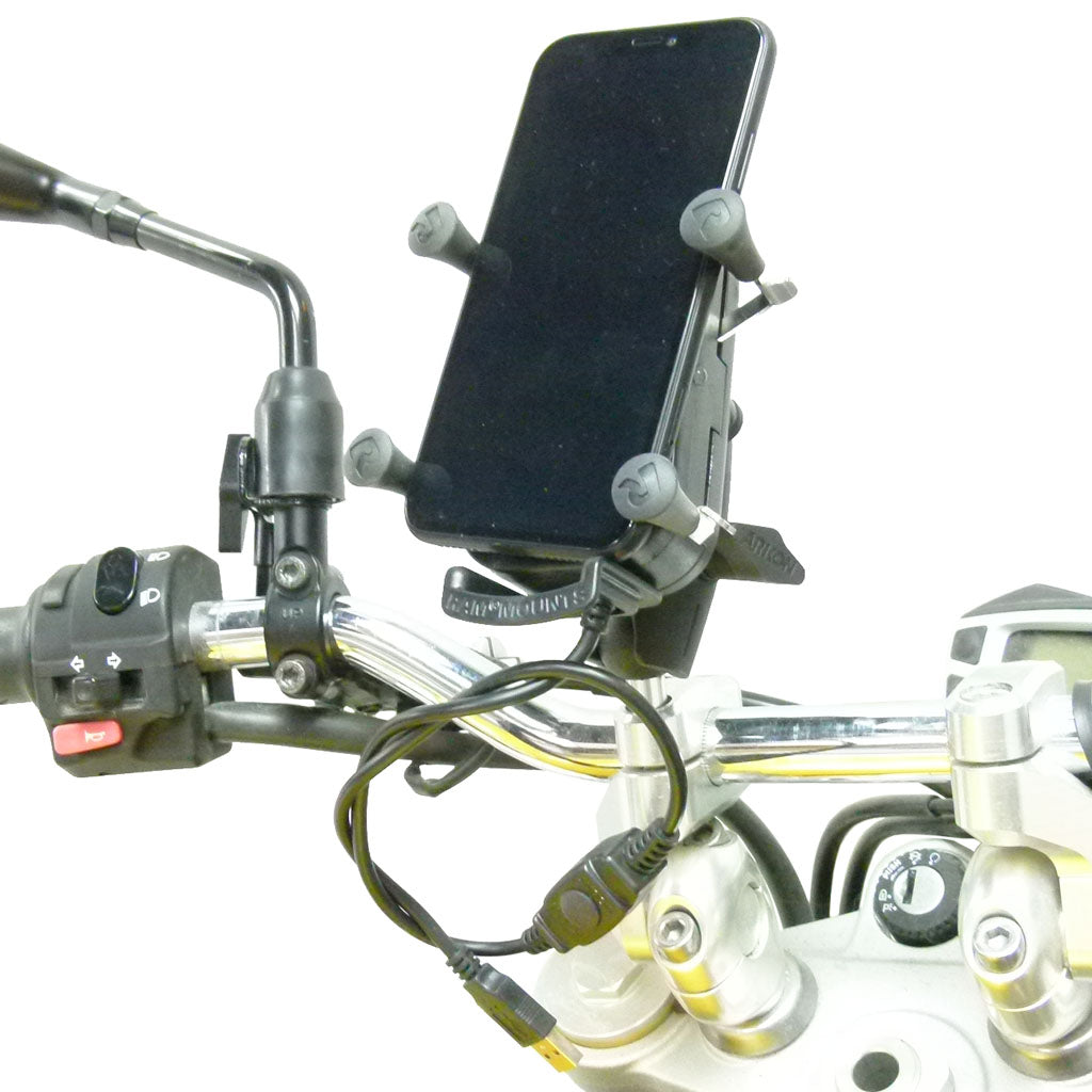 Extended Wireless Waterproof Tough Charging M8 Motorcycle Mount (sku 57100)