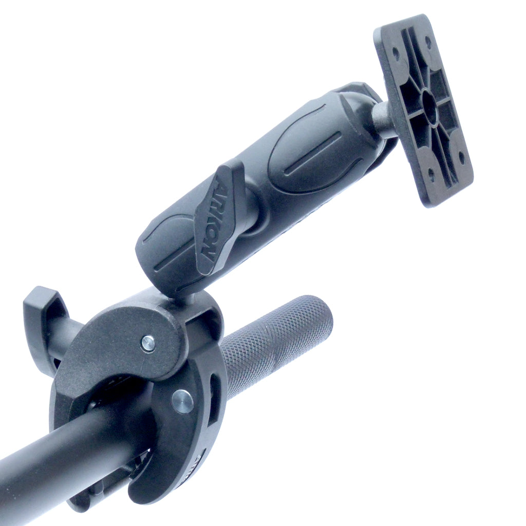 Extended Robust Clamp with Security Knob ATV Mount &amp; 4 Hole AMPS Adapter for Garmin Tread (sku 57296)