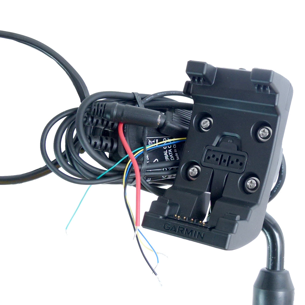 Motorcycle Mirror Rugged Mount with Audio/Power Cable for Garmin Montana Series (sku 57320)